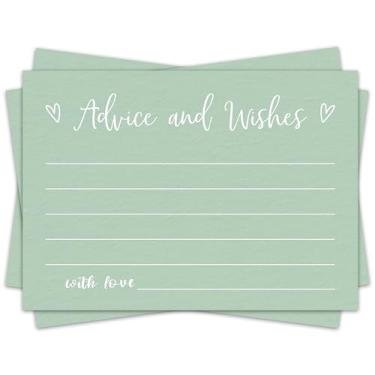 Imagem de Qoamp Cartões de conselhos e desejos, cartão minimalista de chá de panela de 10 x 15 cm, cartões de conselhos de casamento, ideias para lista de presentes de casamento, cartões de casamento para noiva