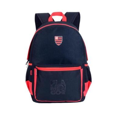 Imagem de Mochila De Costas Flamengo Oficial Esportiva Escolar Casual, Preto
