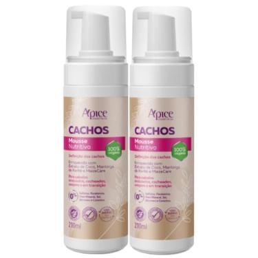 Imagem de Kit 2 Mousse Nutritivo Capilar Apse Apice Cachos Vegano Cabelo Cacheado 210ml