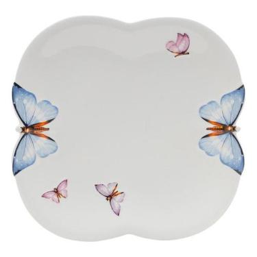 Imagem de 6 Pratos Rasos Wolff Borboletas De Porcelana Branco - ROJEMAC IMPORTAC
