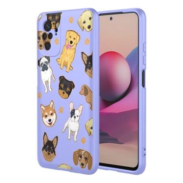Imagem de KOARWVC Capa de telefone para Redmi Note 10S, capa para Redmi Note 10 4G, capa Xiaomi Poco M5s, design de padrão de gato, fina, protetora, macia, amortecedora, para Xiaomi Redmi Note10S, cachorro roxo