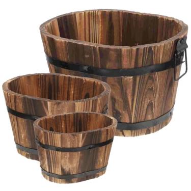 Imagem de Generic Plantadores de barril de balde de madeira, Style D