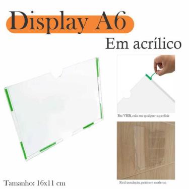 Imagem de 10 Display Parede Quadro Aviso Porta Folha A6 Acrílico Horiz - INDÚSTR