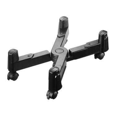 Imagem de Suporte para CPU Suporte de chão para torre de PC, suporte para PC ajustável em largura e comprimento sob a mesa, suporte para CPU móvel com 5 rodas giratórias para escritório em casa Suporte para CPU