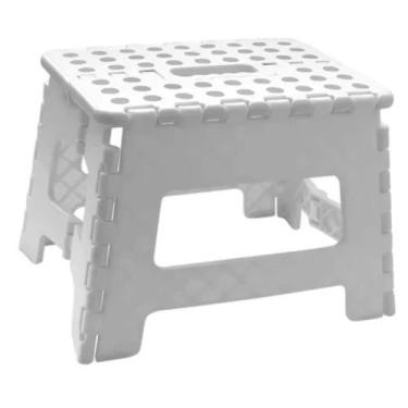 Imagem de Banqueta Multiuso Retrátil Branca Capacidade 150kg Powermaid
