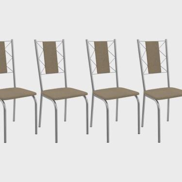 Imagem de Kit 4 Cadeiras para Sala de Jantar de Metal Lisboa