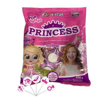Imagem de Pirulito Pop Tattoo Princess Tatuagem Língua Pacote De 400G