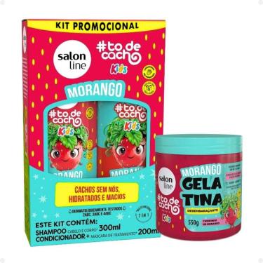 Imagem de Kit Salon Line Kids: Shampoo e Condicionador + Gelatina Desembaraçante Morango