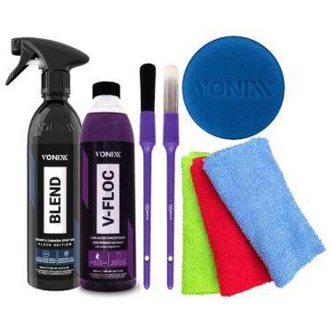 Imagem de Kit Lavagem Profissional Vonixx Cera Vitrificadora BLEND Black Shampoo