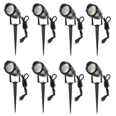 Imagem de GXSTHY Iluminação Led Para Paisagens De 7 W, Holofotes À Prova D'Água Para Áreas Externas De 110 V E 120 V, 3 Tomadas Selecionáveis Us-3, Luzes Decorativas Para Jardim Com Suporte Com Pontas Para Gr