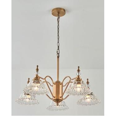 Imagem de JFZANMUA Lustre De 5 Luzes Para Sala De Jantar, Luminária Sobre A Mesa, Luminária Vintage Para Cozinha