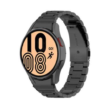 Imagem de Pulseira Aço Inox Para Samsung Galaxy Watch4 44mm - TECH KING, Preto