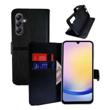 Imagem de Capa Capinha Carteira Case com Flip para Samsung Galaxy A25 Cor Preto 