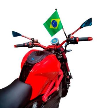 Imagem de Bandeira Do Brasil em Tecido com Suporte Para Moto ou Bicicleta - PIFF