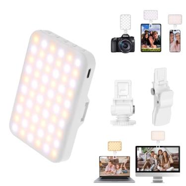 Imagem de Luz de selfie para iPhone – Luz LED recarregável por USB BANSINE – Luz de foto portátil com 97+ CRI, luz de câmera de temperatura de cor de até 6500 K para selfie, conferência de zoom, vídeo e
