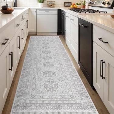 Imagem de Tapete de corredor 7 x 25 cm lavável na cozinha: corredor interno oriental com suporte antiderrapante tapete para porta de entrada tapete fino de pilha baixa para quarto, banheiro, sala de estar