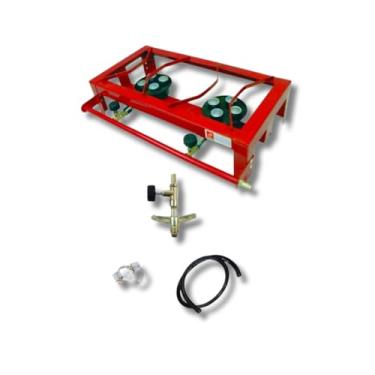 Imagem de Fogão 2 Bocas Semi Industrial Alta Pressão de Mesa com Kit Gás.