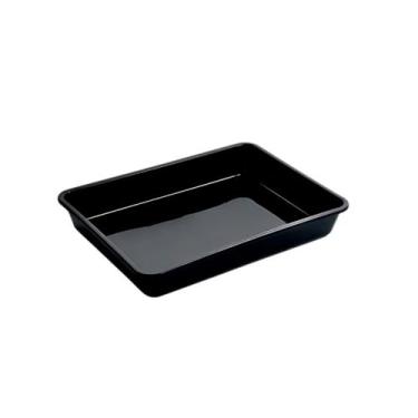 Imagem de Bandeja Multiuso Organizador Cozinha Pets Plastico Preto 12L - PLASUTI