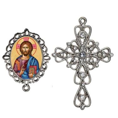 Imagem de Crucifixo Arabesco Terço de Noiva Relicario Jesus Salvador Peças para 