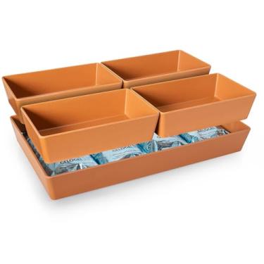 Imagem de Gourmet Mix Mesa Térmica Fria 50x30 Melamina Terracota 1/1 + 2×1/4 com 4 Gelo Gel