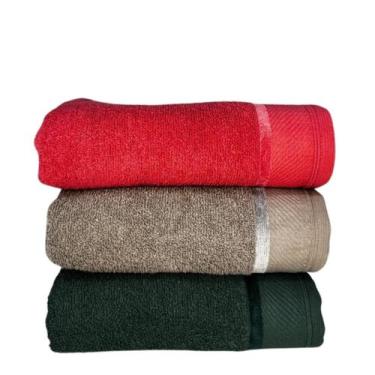 Imagem de Kit 3 Toalhas De Banhão Premium Eleganz 75X150 100% Algodão - Sarah En