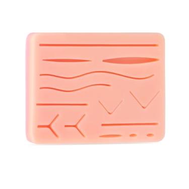 Imagem de Spectabilis Kit de Pele de Silicone Realista de Três Camadas com Almofada de Prática de Sutura com 14 Feridas Pré-Cortadas, Melhor Presente para Treinamento de Estudantes de Medicina