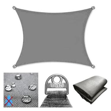 Imagem de Tela Sombreamento Impermeável Cinza Cobertura 6x6 Metros - BRN COMMERC
