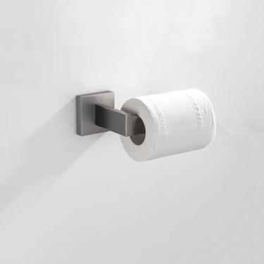 Imagem de Conjunto de banheiro de aço inoxidável cinza - Toalheiro, suporte para papel higiênico - Acessórios de ferragens, porta-papel
