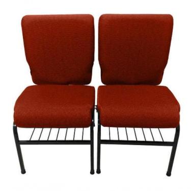 Imagem de 02 Cadeiras Para Igrejas C/ Porta Biblía E Porta Cálice Vermelho - DES