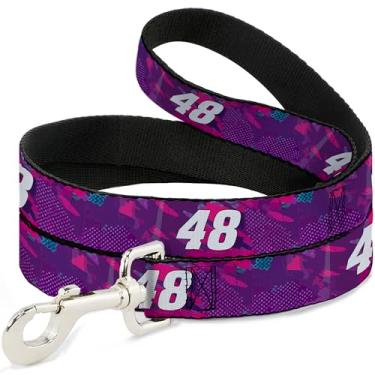 Imagem de Hendrick Motorsports Coleira para animais de estimação, coleira para cachorro, Alex Bowman #48 Car Scheme Roxos Rosa Branca, 1,8 m de comprimento, 2,5 cm de largura