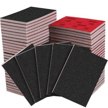 Imagem de Conjunto de 48 esponjas de lixamento de gramatura 180-3000 de 7,5 x 10 cm, almofadas de esponja de lixamento ultrafina, bloco de lixamento manual de espuma macia, lixa seca e úmida para modelo,