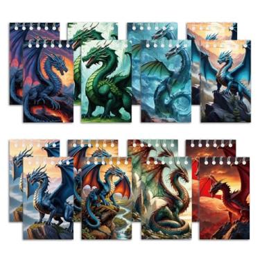 Imagem de 24 Pcs Dragon Theme Party Notepads,Dragon Spiral Pocket Notepads,Dragon Party Favor for Party Decoration Supplies