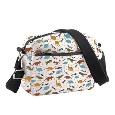 Imagem de BDPWSS Bolsa transversal de dinossauro presentes para fãs de dinossauros Roar T-Rex Merch Paleontology Gift Tyrannosaurus Gift Geologist Gifts, Roar Dinosaur Cb