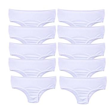 Imagem de Kit 10 Calcinhas Infantil Criança Algodão Cotton Kids - Polo Basic, G,