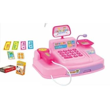 Imagem de Caixa Registradora Kids Brinquedo -Infantil Mercadinho Scanner Luz E Som