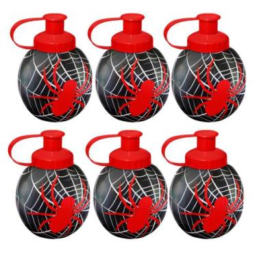 Imagem de 6 Garrafa Infantil Bola Lembrancinha Homem Aranha 300ml - INJETEMP, Pr