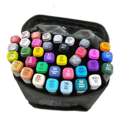 Imagem de Kit Artístico Bds, 2 Livros para Colorir Comfy & Fluffy e Cute & Cozy, 36 Canetinhas Coloridas com Estojo