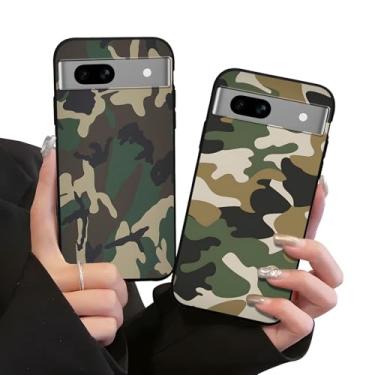 Imagem de Zrutru Pacote com 2 capas de telefone camufladas estéticas para Google Pixel 7A 5G 15.5 cm, estampa de leopardo, estampa de leopardo verde exército, capas para meninas e mulheres, capa protetora de