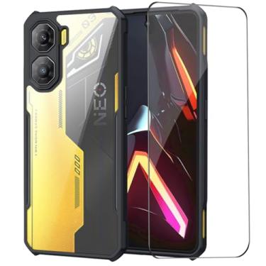 Imagem de QUIETIP Capa compatível com Nubia Neo 3 com protetor de tela, capa protetora de policarbonato rígido transparente à prova de choque, preta