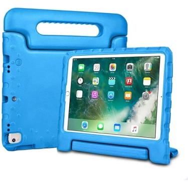 Imagem de Capa Infantil Maleta Compatível Para iPad 10.2'' 7ª/8ª/9ª A2197 A2270 A2602 2019-2021 AZUL,Anti impacto,EVA, Emborrachada, Leve