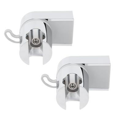 Imagem de Suporte de chuveiro montado na parede ABS durável 360 graus suporte de chuveiro ajustável para chuveiro de chuveiro Montagem 2pcs