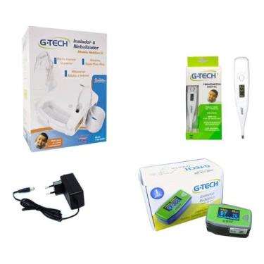 Imagem de Kit Saúde Infantil Pediatrico Inalador + Oximetro + Termometro Digital
