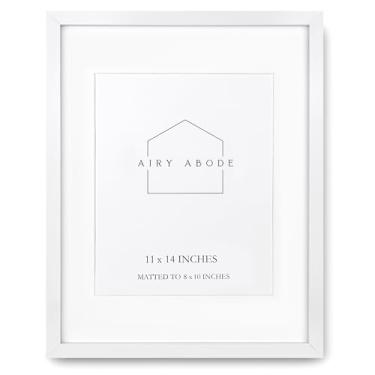 Imagem de Airy Abode Porta-retrato de madeira branca premium 28 x 35 fosco para 20 x 25 cm - escolha seu tamanho e cor