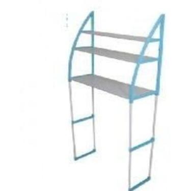 Imagem de ESTANTE ORGANIZADOR LAVANDERIA MAQUINA LAVAR 3 PRATELEIRAS RACK BANHEIRO LAVANDERIA(Azul,U)