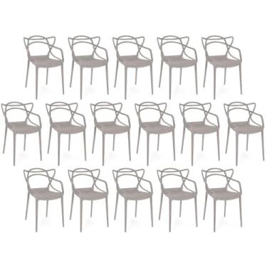 Imagem de Kit 16 Cadeiras de Jantar Allegra Prática Empilhável - Fendi