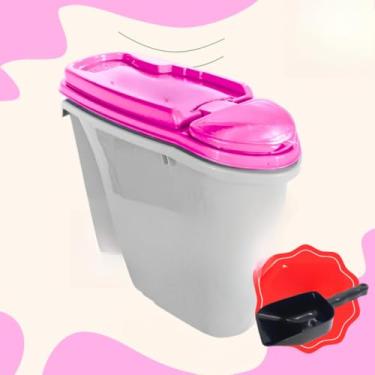 Imagem de Pote Para Ração Pet Dispenser Home Anti Formigas Pá Dosadora (ROSA - 8 LITROS 3,5kg)