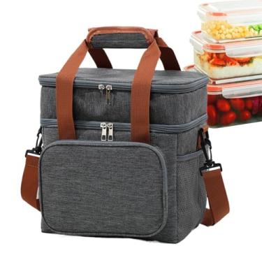 Imagem de Bolsa térmica | Bolsa térmica grande e macia para piquenique | Bolsa térmica à prova d'água para armazenamento de alimentos com alça ajustável para viagens, caminhadas, praia, piscina, pesca