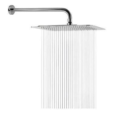 Imagem de Chuveiro Ducha Solar Gás Fria Externa Piscina Quinta Slim Quadrado 20x