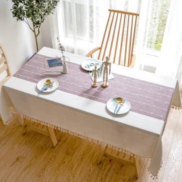 Imagem de KAIJIE Toalha de mesa decorativa estilo nórdico com borlas de algodão e linho toalha de mesa de jantar para cozinha doméstica decoração de mesa de jantar ocidental toalhas de mesa retangulares 100 x