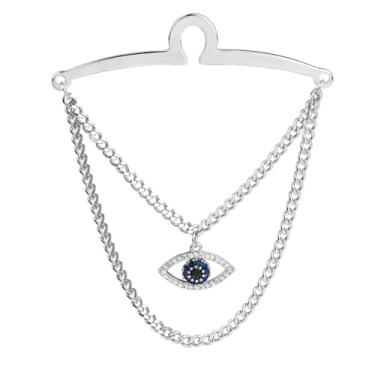 Imagem de VVCome Grampos de gravata masculinos corrente de gravata com pingente de colar cravat estilo elo corrente com caixa de presente, Águia dourada, G